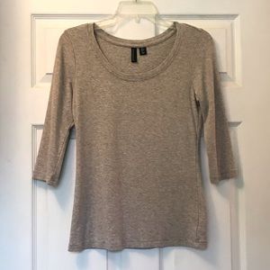 Cynthia Rowley 3/4 Sleeve Gray Top